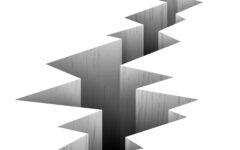 Crack fault line in ground vector illustration