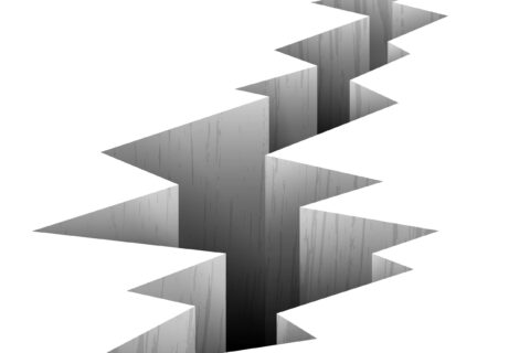 Crack fault line in ground vector illustration