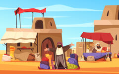 Outdoor Oriental Bazaar In Arab Town
