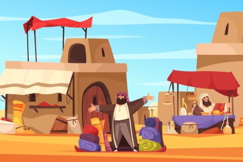 Outdoor Oriental Bazaar In Arab Town