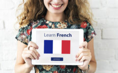 Learn French Language Online Education Concept