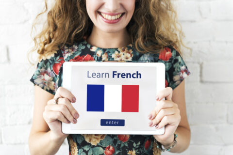 Learn French Language Online Education Concept