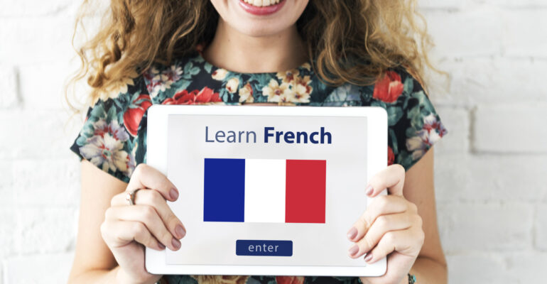 Learn French Language Online Education Concept