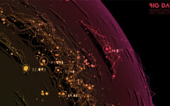 Vector abstract colorful round big data information visualization. Social network, financial analysis of complex databases. Visual information complexity clarification. Intricate data graphic