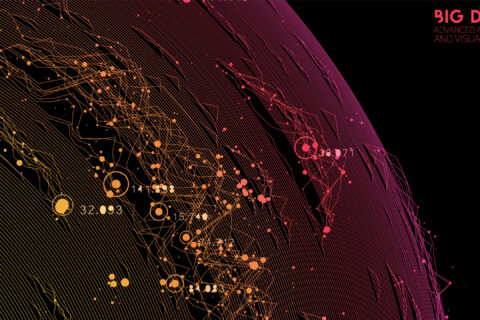 Vector abstract colorful round big data information visualization. Social network, financial analysis of complex databases. Visual information complexity clarification. Intricate data graphic