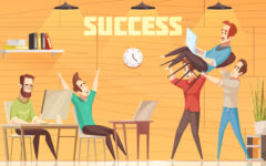 Crowdfunding Cartoon Vector Illustration