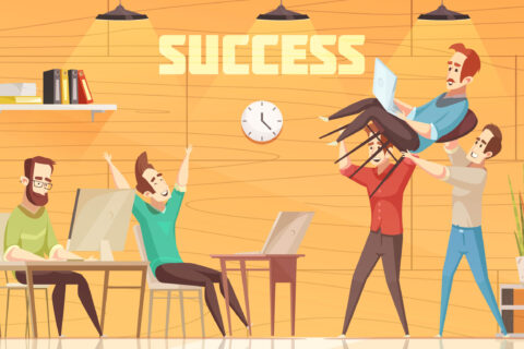 Crowdfunding Cartoon Vector Illustration