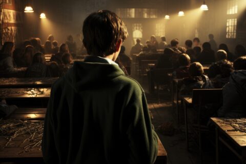 international-day-education-dark-style-with-students-classroom
