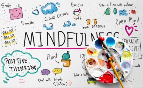 Illustration of mindfulness leisure art activity