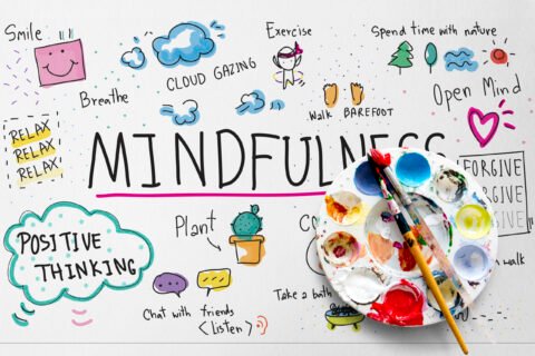 Illustration of mindfulness leisure art activity