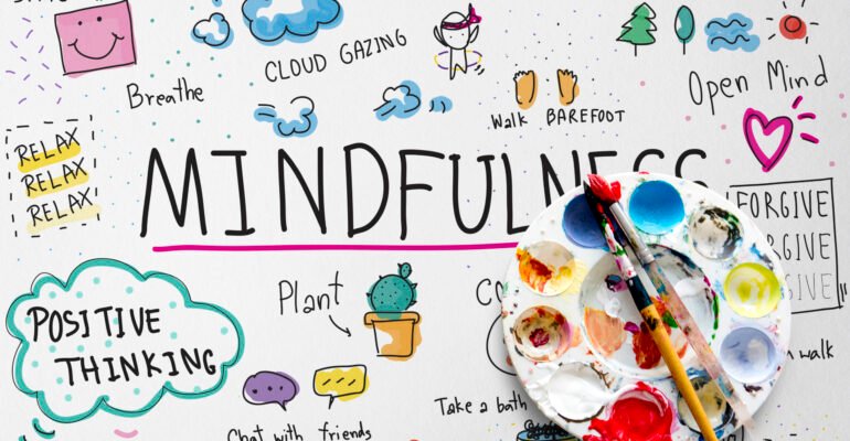 Illustration of mindfulness leisure art activity